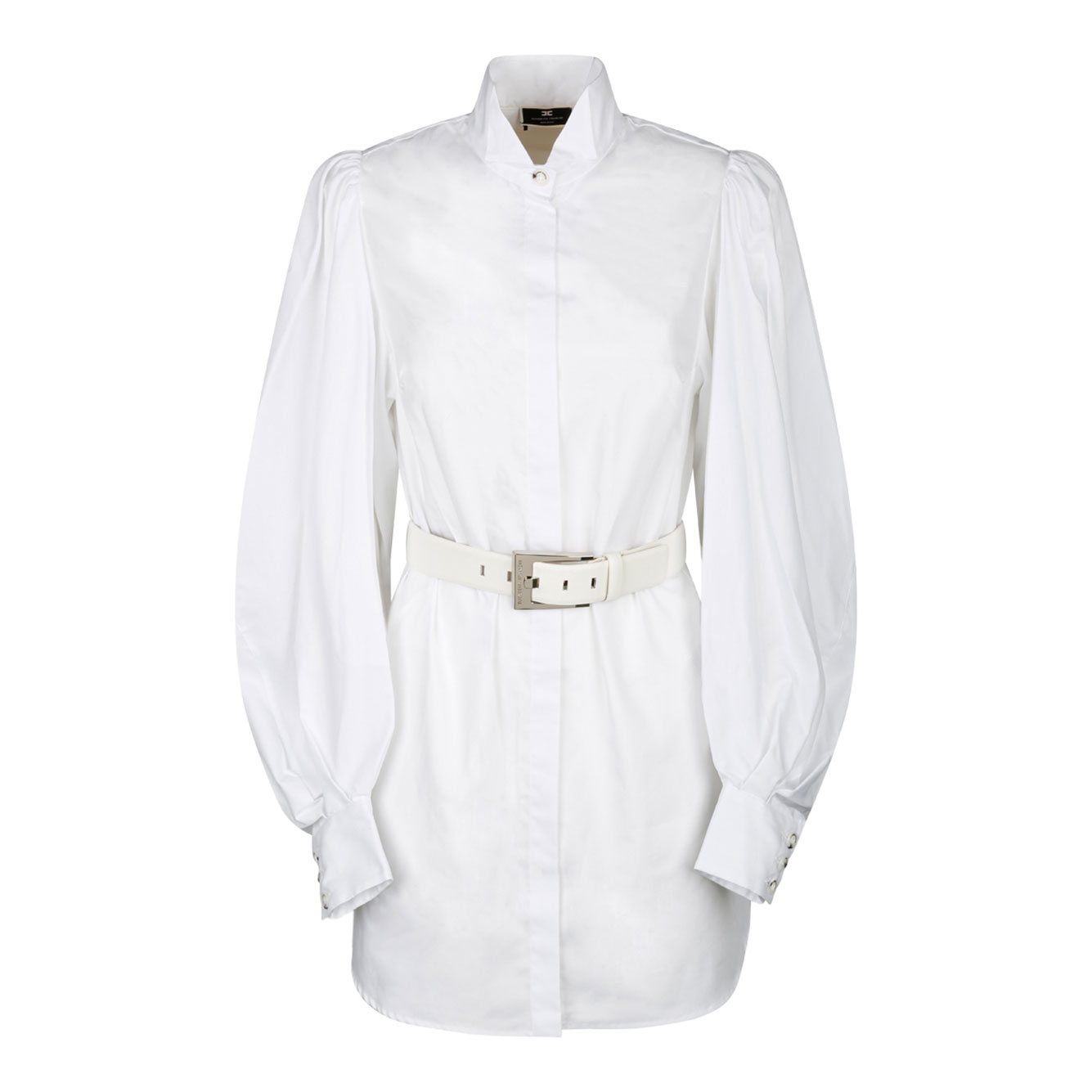 ELISABETTA FRANCHI 화이트 셔츠 미니 드레스